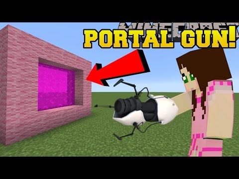 Minecraft: PORTAL GUN!!! (CREATE EPIC PORTALS!) Custom Command