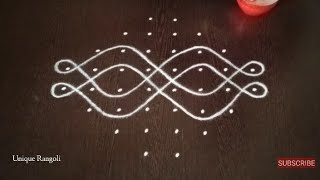 Sikku kolam with 8-2 dots | Latest rangoli with 8 dots | Melikala muggu | Pulli kolam|Unique Rangoli