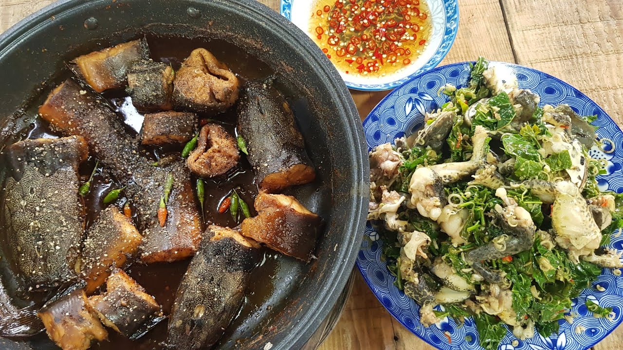 Ếch Nhà Nuôi , Cá Vớt Trong Vèo Làm Bữa Cơm Quê | Cậu... - youtube