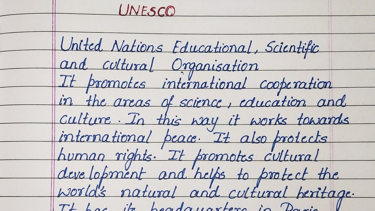 short essay about unesco