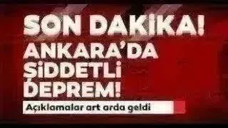 Ankara'dan KÖTÜ Haber! Ürküten ŞİDDETLİ DEPREM! SON DAKİKA Açıklaması
