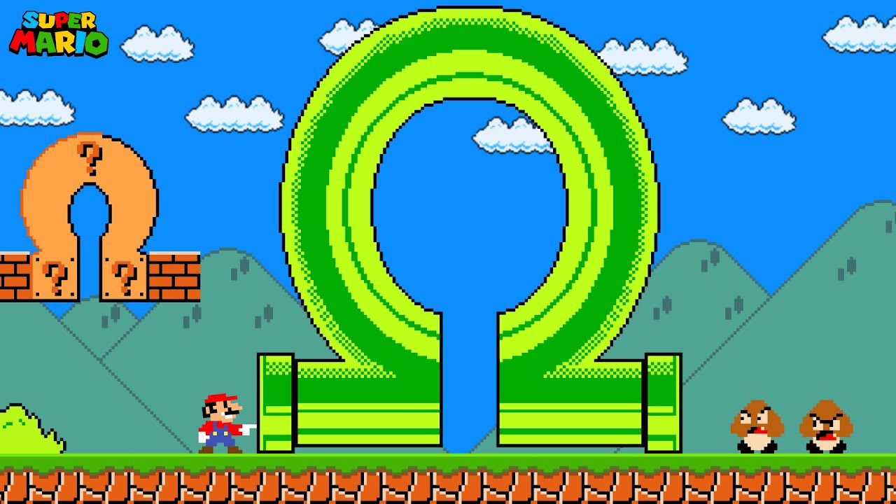Super Mario Bros., but Everything Mario Touches Turns into OMEGA