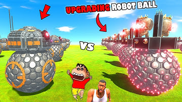 Upgrading NOOB ROBOT into UNDEFEATED ROBOT with SHINCHAN and CHOP in Animal Revolt Battle Simulator