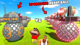 Upgrading NOOB ROBOT into UNDEFEATED ROBOT with SHINCHAN and CHOP in Animal Revolt Battle Simulator