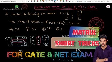 Matrix Short tricks for GATE & NET Exam(Physics)|| ATV s Tutorial