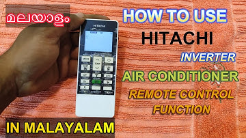 how to use hitachi inverter ac remote control function in malayalam|