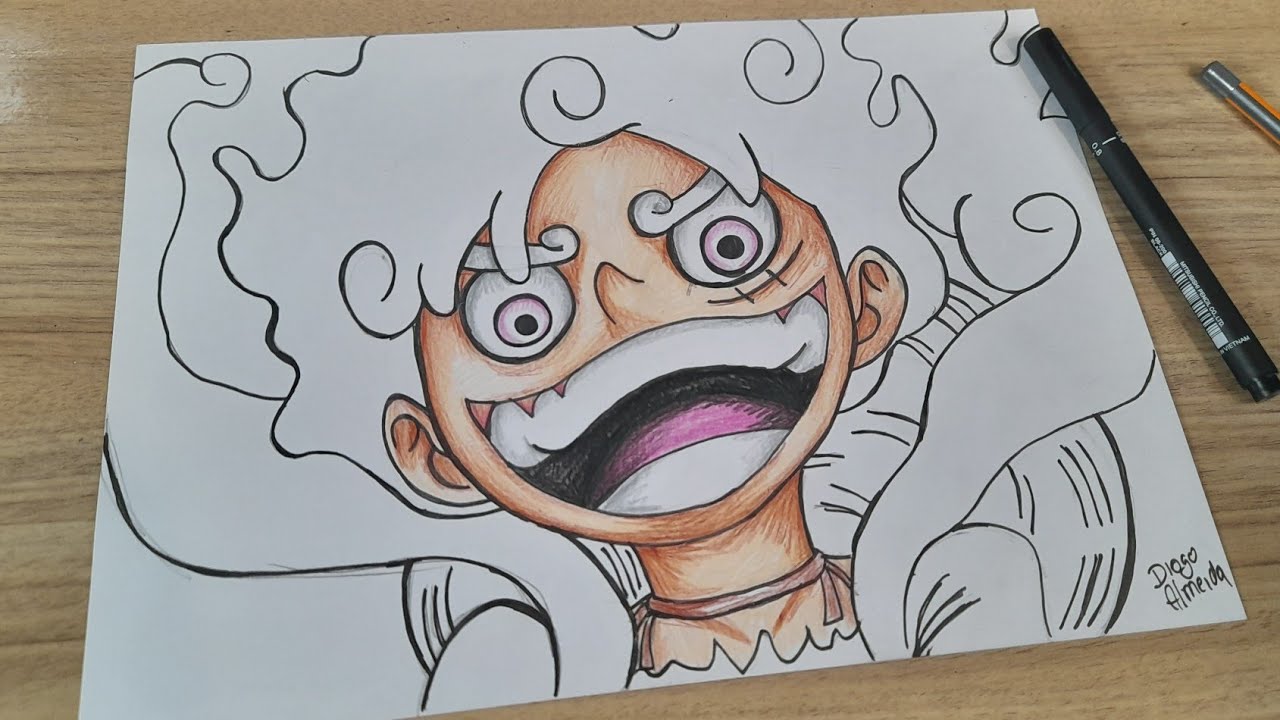 Desenhos de anime fáceis, Como desenhar metade do rosto Luffy fácil passo  a passo