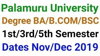 PU Degree Semester Exam Fee Date 2019 | PU Degree 1st 3rd 5th Sem Exam Fee Dates 2019