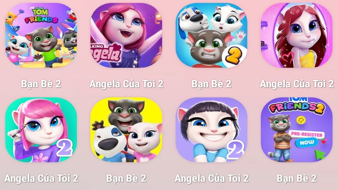 My Talking Tom Friends dan,My talking Angela,Friends 2,My Angela 2:...
