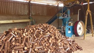 Automatic Briquette making Machine 'Wood Briquetting' Work Plant process