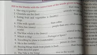 Comparison of Adjectives Synonyms Exercise Wren Martin English Grammar live