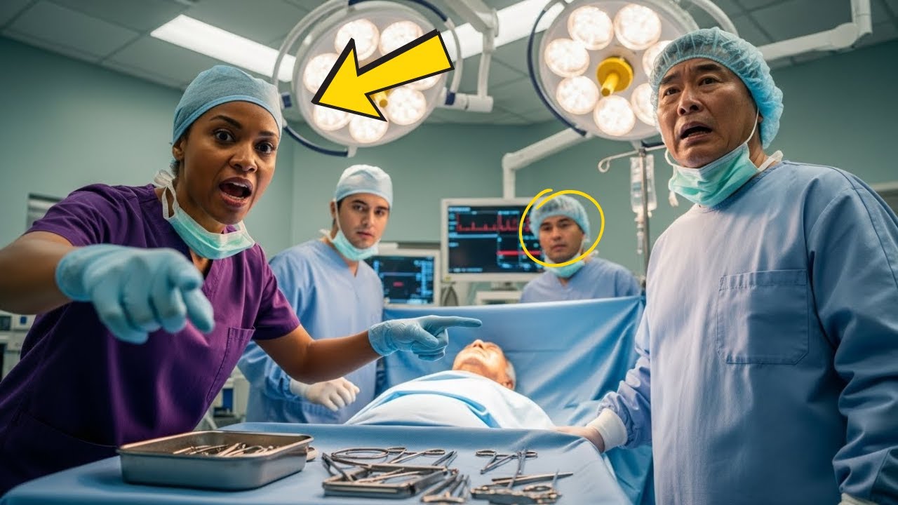 The chief freezes in terror. The nurse says "Give me the tools" and saves the life.