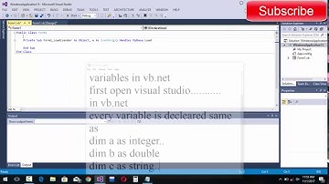 How To Declear a Variable in Visual Studio