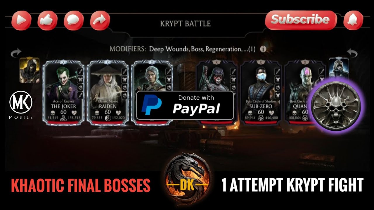 Krypt Khaotic Final Bosses & Rewards 🎮 Mortal Kombat Mobile▫️MK Mobile 