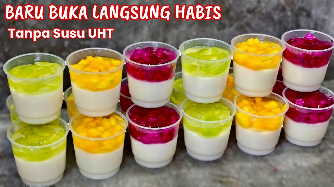 Puding Kekinian yang biasa dijual Di mall ‼️Resep Puding Sutera Buah Lembut dan Segar