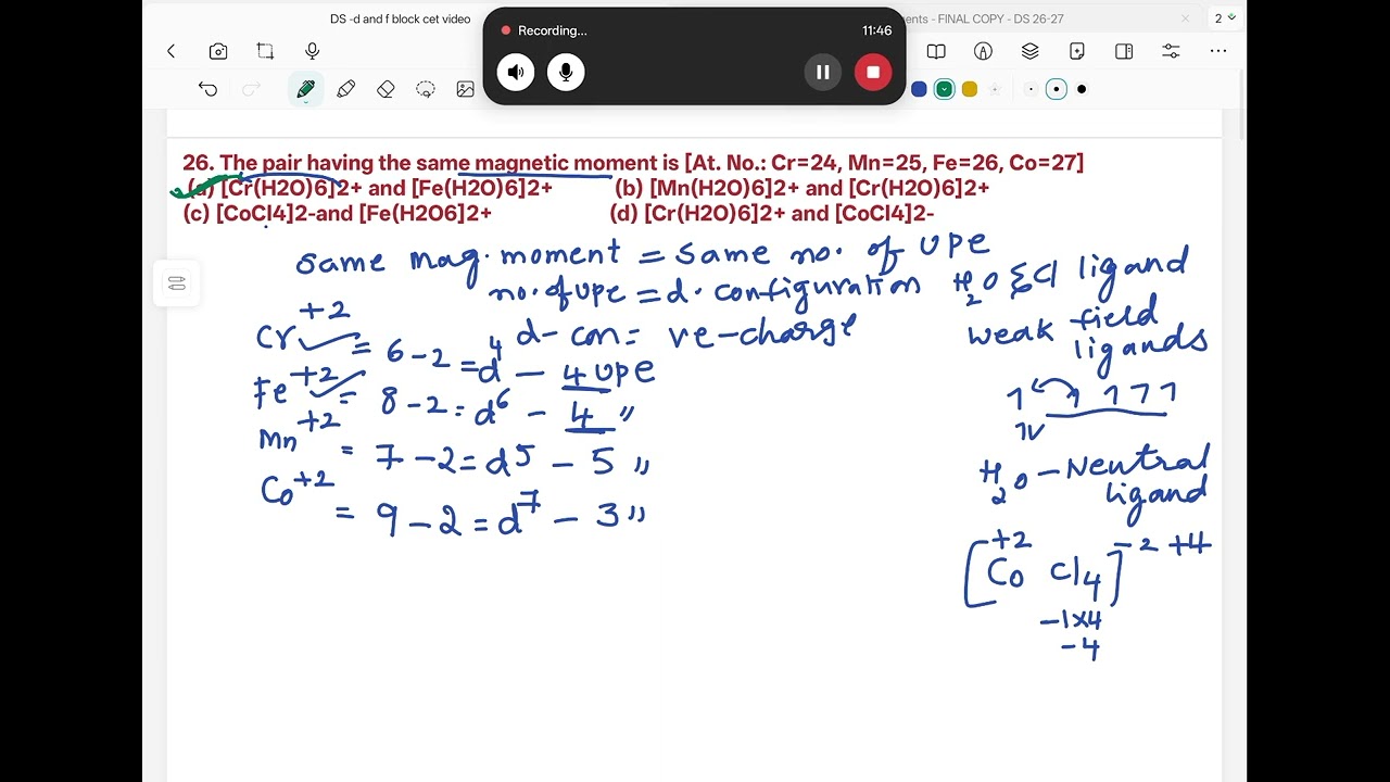 II PUC chemistry Neet d and f block elements Q 25-30