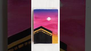 Easy Kaba Painting Moon Light #art #shorts #kaba #painting #satisfying #makkah #allah #calligraphy