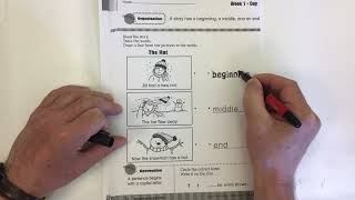 6 + 1 Traits of Writing Organization worksheet Week 1 Day 1