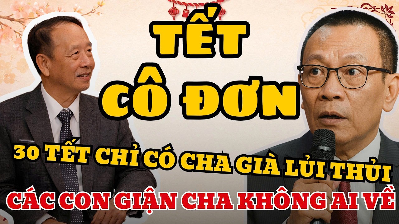 Mâm cơm cúng đủ đầy, nhưng người cha già chỉ ăn trong im lặng