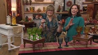 Set of 4 Footed Glass Goblets by Valerie on QVC