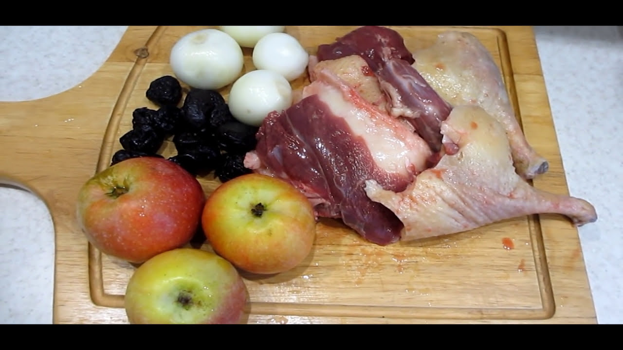 Рецепт утка с яблоком и черносливом