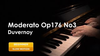 J. B. Duvernoy: Elementary Studies Op. 176 No. 3 | Slow Piano Tutorial | Beginner