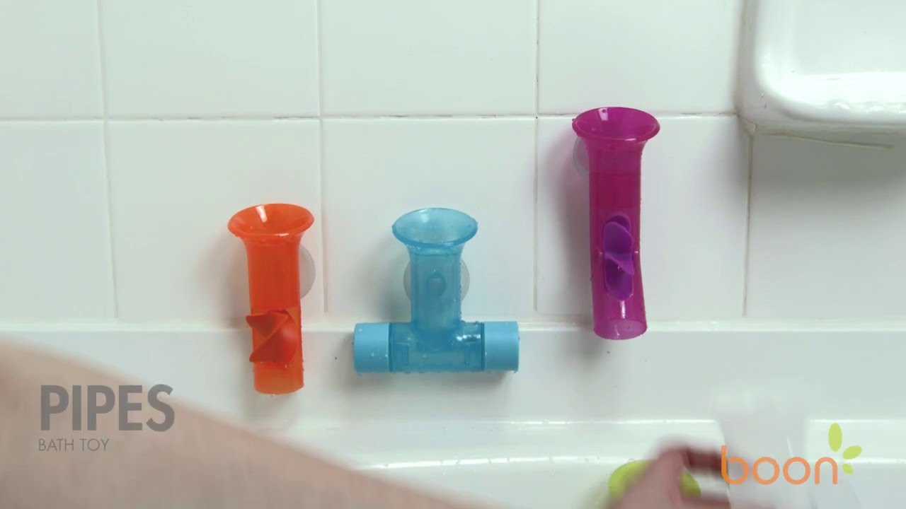 boon multicoloured pipes bath toy
