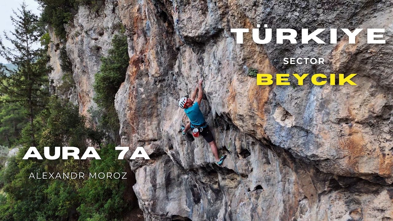 Rock climbing in Turkey (Türkiye) route 7a AURA, sector Beycik. Antalia region