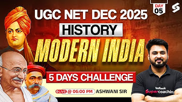 UGC NET History 5 Days Challenge #5 | Modern India History UGC NET | UGC NET History By Ashwani Sir