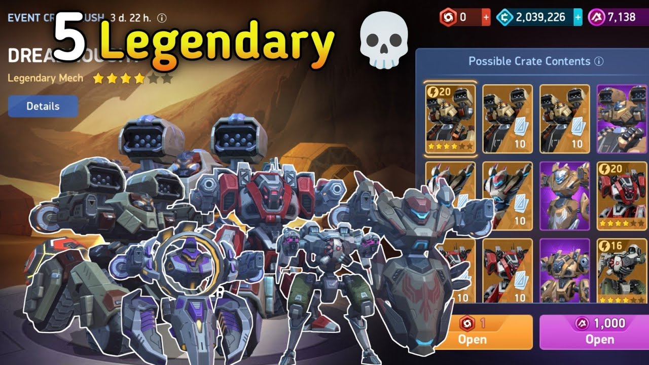 5 Legendary Mechs in One Event?! 😱 | Dreadnought Event Crate Opening | Mech Arena