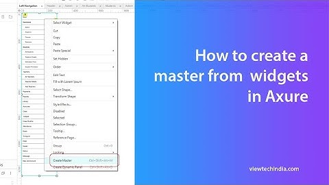 How to create a master from  widgets in Axure
