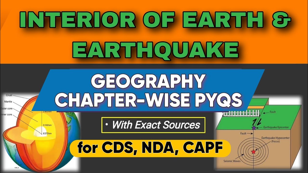 Interior of Earth & Earthquake | CDS Geography Chapter-wise PYQ - YouTube