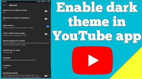How to unable and disable dark theme in YouTube app