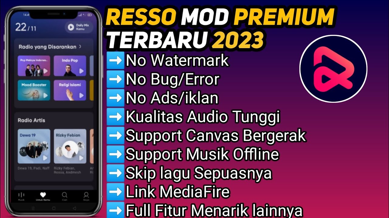 Resso Mod Terbaru 2023 New Update Resso Mod Terbaru 2023Update