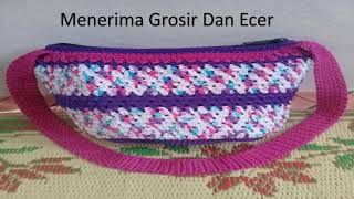 TUTORIAL TAS RAJUT TERBARU MODEL MODERN / CROCHET BAG MOSS STITCH / BACHRRUR'S PROJECT #35