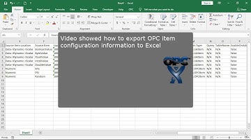 OPC Expert - Export OPC Items to Excel