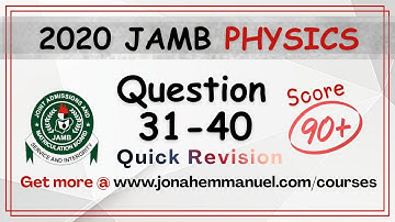 Physics JAMB 2020 Tutorial Past Questions and Answers | Physics JAMB Past Quesion #excellenceacademy