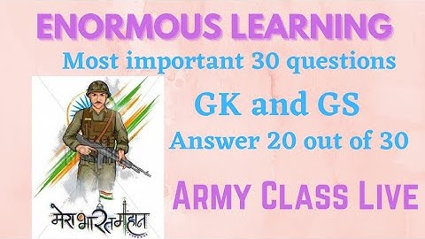 Army Gd Important 30 Questions  / #gk #gs Solved Paper I