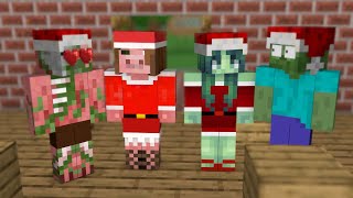 Monster School : Herobrine Dress Up As Santa Claus - Funny Minecraft Animation
