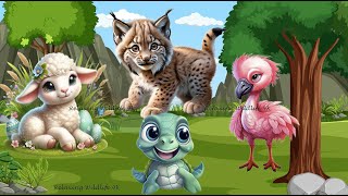 Happy Animal Moments, Familiar Animal Sounds: Sheep, Lynx, Flamingo, Turtle  Animal Videos