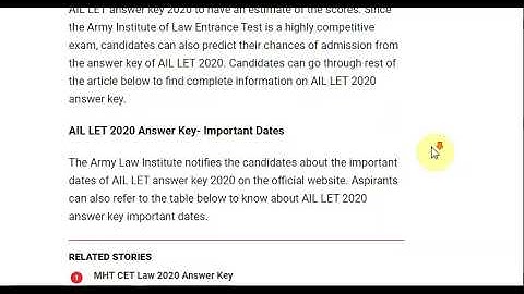AIL LET 2020 Answer Key