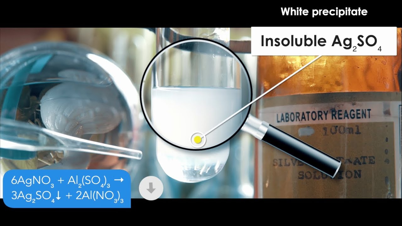 What happens when aluminum sulfate (Al2(SO4)3) react with silver