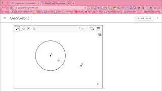 Use GeoGebra to construct tangents to a circle through a point off the circle