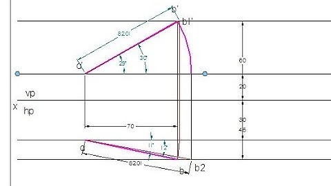 Projection of lines: problem no:3 in solid edge software