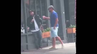 Leonardo DI Caprio scares Jonah Hill as a paparazzi