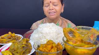 BIGBITES, SUMMER FOOD, COMFORR FOOD, RICE WITH TOK DAL, ILISH MACHER MATHAR KOCHU SHAK, RUI MACH।।