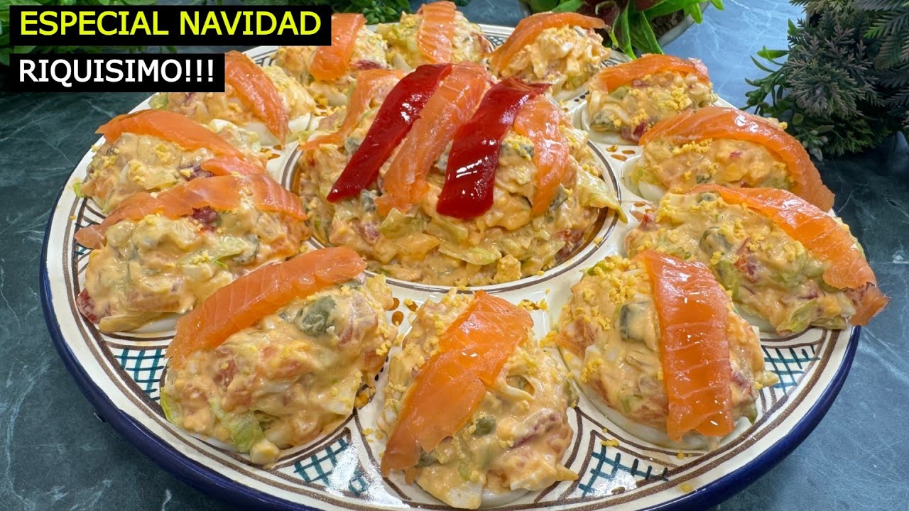 Huevos Rellenos de Salmon - Receta Fácil Para Navidad 😍 ¡Te encantará!