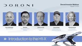 Doroni Aerospace Investor Webinar - August 14, 2024 | Latest Updates & Insights on the H1-X