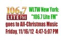 WLTW "106.7 Lite FM" Brings Back the Holiday Lite 11/16/12