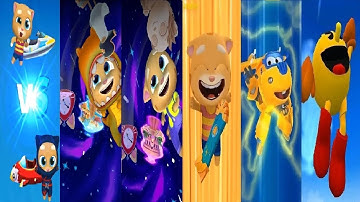 TALKING TOM GOLD RUN 2 VS Talking tom jetsk3 VS Tom Hero Dash VS Jett Run SONIC DASH PAC-MAN  GINGER